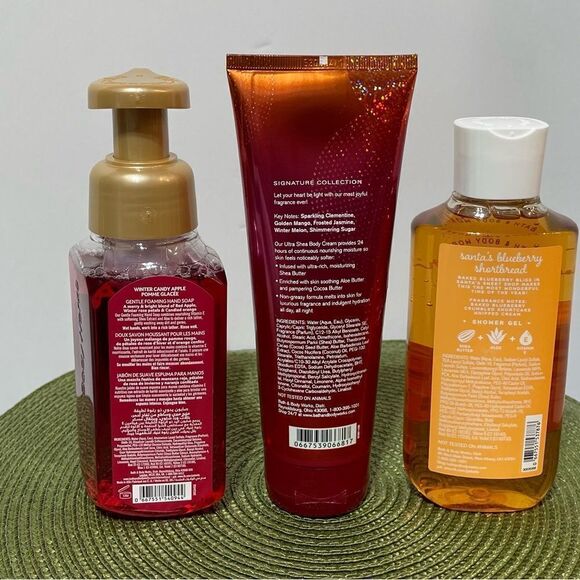 BBW Santa’s Blueberry Shortbread, Winter Candy Apple & Be Joyful set of 3 NWT - Picture 2 of 2